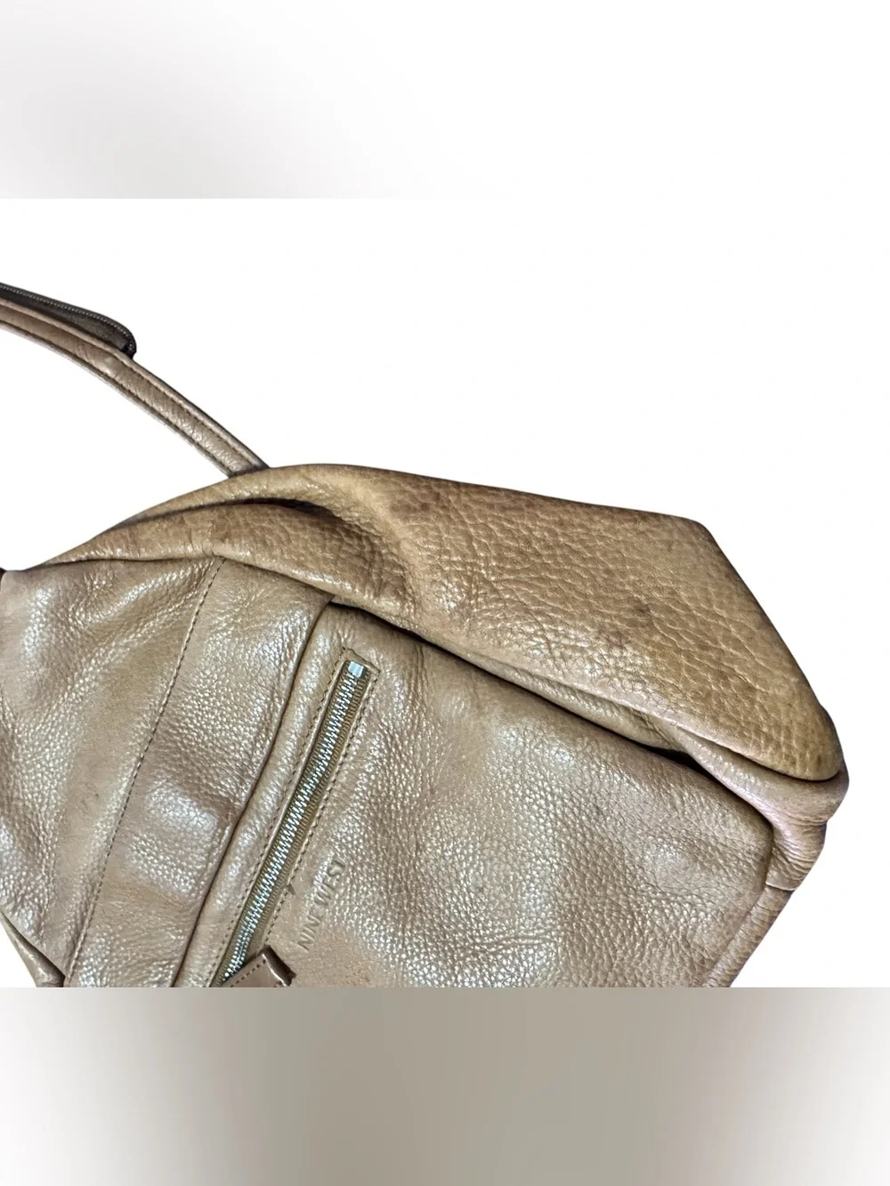 Vintage Nine West Beige Tan Leather Crossbody Shoulder Bag Backpack Combo